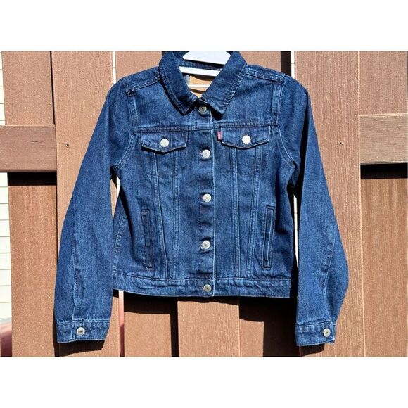 Levi's blue jean jacket size large 12-13 years brand new condition red tab brown - Picture 3 of 10